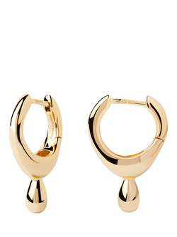 PDPAOLA Fluid Drop Pendant Earrings, Yellow Gold, Yellow Gold