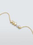 Lido Mixed Shape Cubic Zirconia and Freshwater Pearl Chain Bracelet