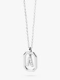 PDPAOLA Octagonal Cubic Zirconia Alphabet Initial Pendant Necklace