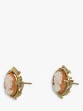 Vintage Fine Jewellery Pre-Loved 9ct Yellow Gold Cameo Stud Earrings, Dated Birmingham 1958