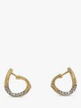 Vintage Fine Jewellery Pre-Loved 9ct Yellow & White Gold Pave Diamond Set Hoop Earrings