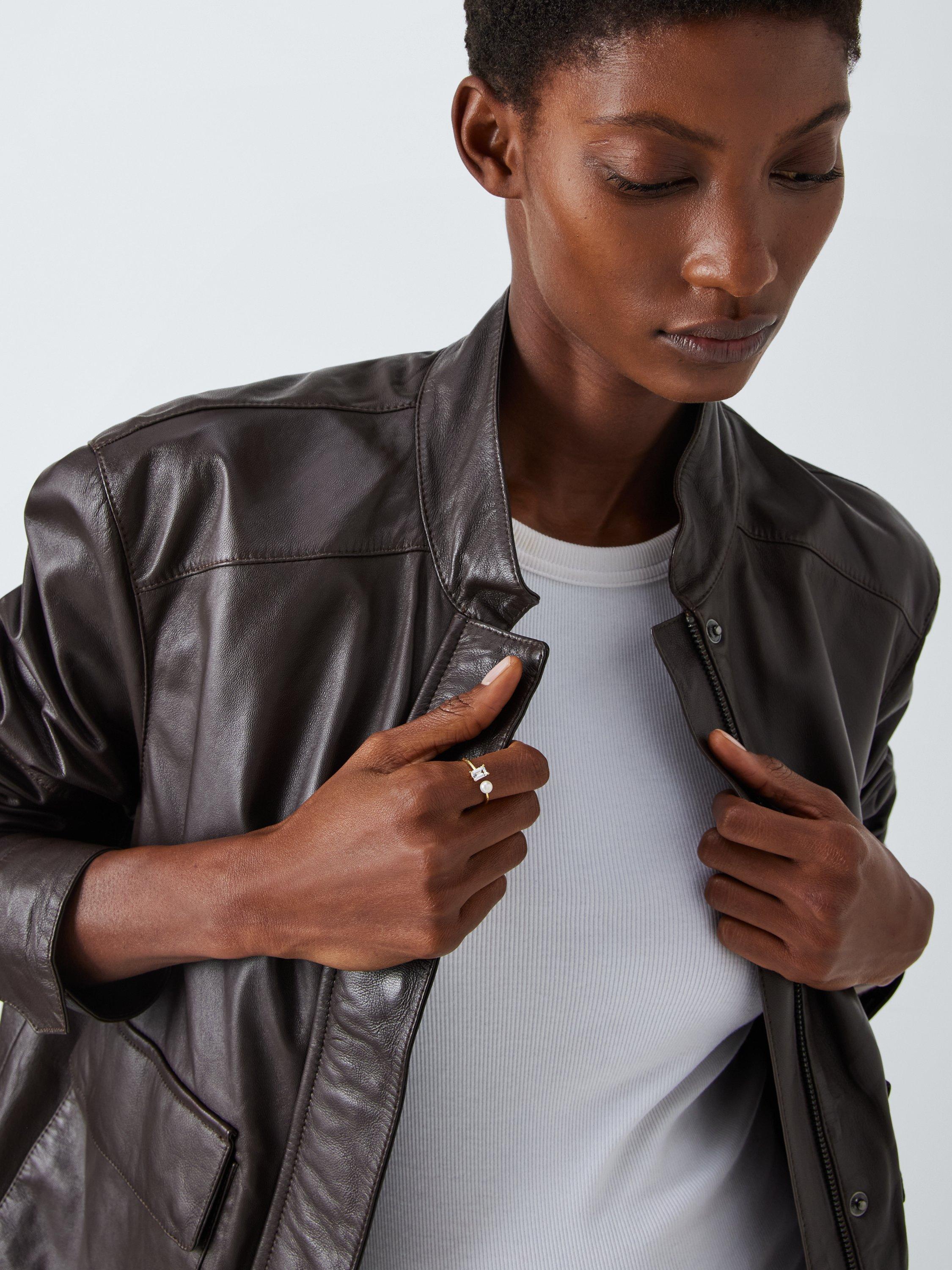 Product image 5 of 5, which shows Lido Freshwater Pearl and Baguette Cubic Zirconia Adjustable Ring, Gold