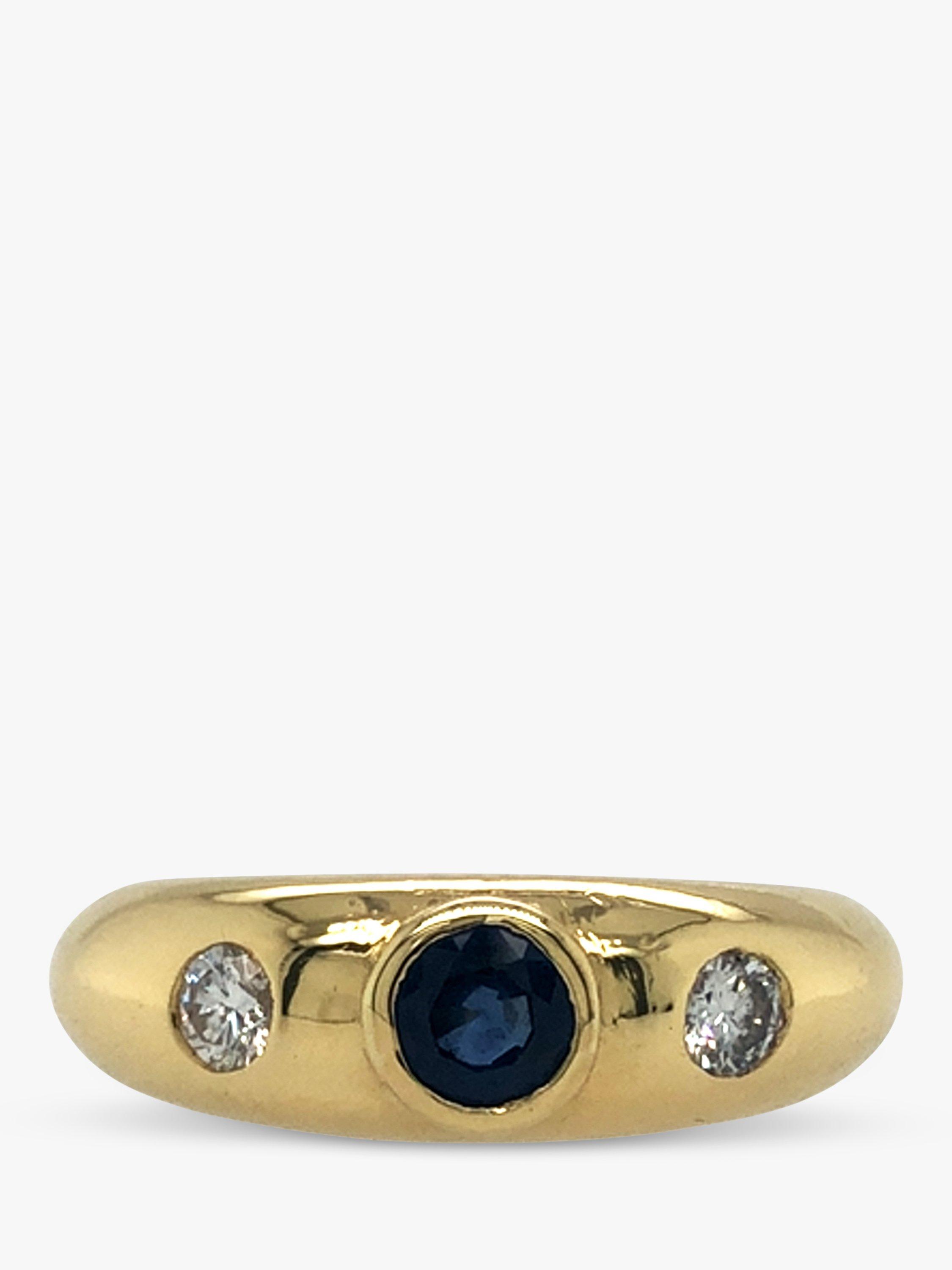 Vintage Fine Jewellery Pre Loved 18ct Yellow Gold Oval Sapphire Diamond Ring