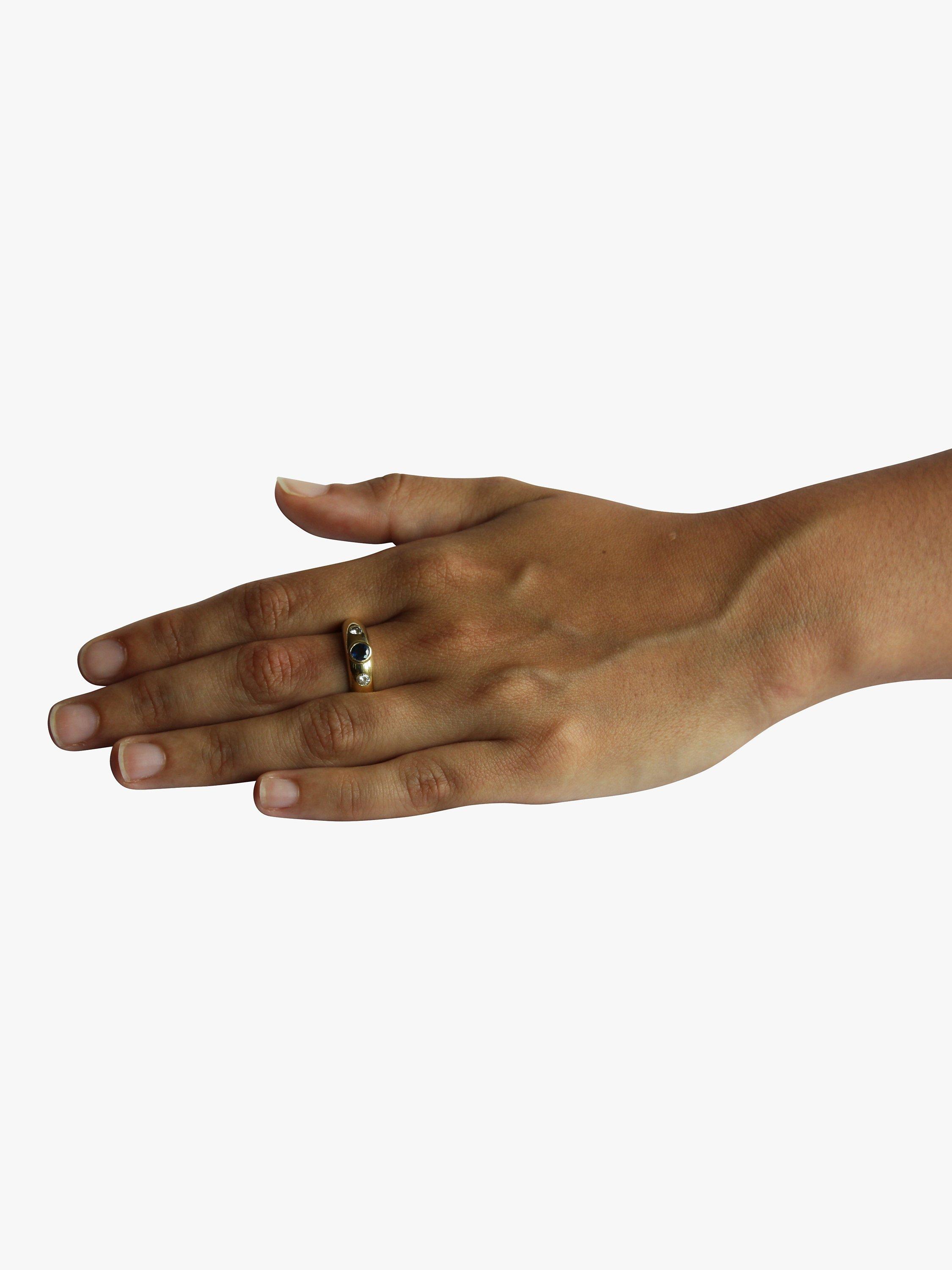Product image 4 of 5, which shows Vintage Fine Jewellery Pre-Loved 18ct Yellow Gold Oval Sapphire & Diamond Ring