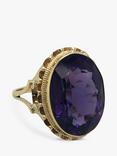 Vintage Fine Jewellery Pre-Loved 9ct Yellow Gold Oval Amethyst Rope Edge Ring, Dated 1996