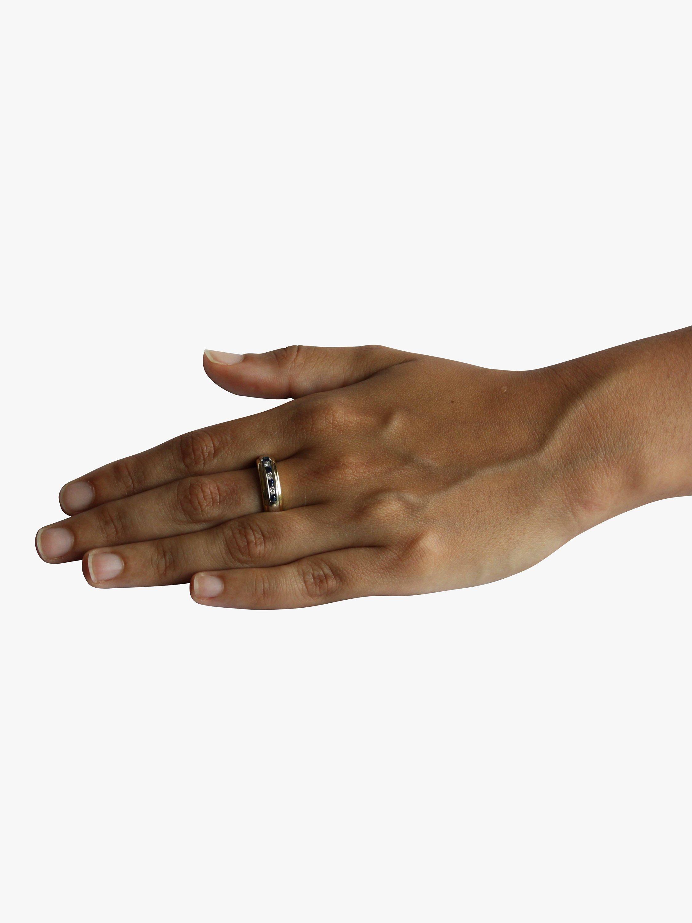 Product image 2 of 7, which shows Vintage Fine Jewellery Pre-Loved 18ct Yellow and White Gold Sapphire and Diamond Band Ring