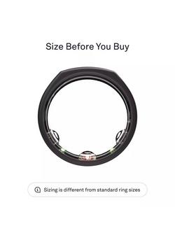 Oura Ring Gen3 Heritage Health & Fitness Tracker Smart Ring, Stealth - view 2, Stealth