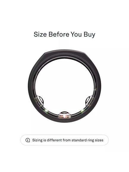 Oura Ring Gen3 Heritage Health & Fitness Tracker Smart Ring, Stealth - view 2, Stealth