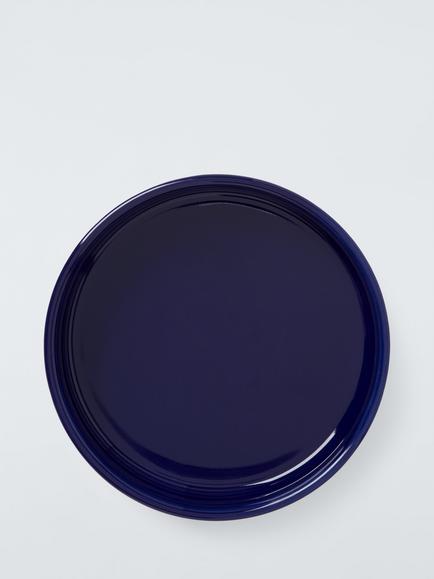 John Lewis Colour Block Stoneware Pet Bowl, Blue - view 2, Blue