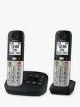 Panasonic KX-TGU432EB Big Button Digital Cordless Telephone with Hearing Aid Compatibility, Nuisance Call Block and Answering Machine, Twin Dect