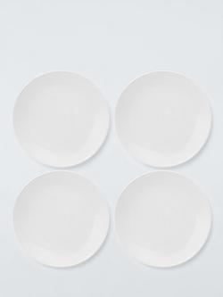 John Lewis Radial Porcelain Dinner Plate, Set of 4, 27cm, White, White