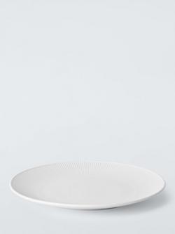 John Lewis Radial Porcelain Dinner Plate, Set of 4, 27cm, White - view 2, White