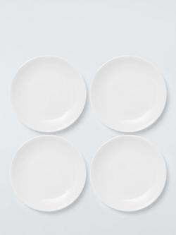 John Lewis Radial Porcelain Side Plate, Set of 4, 19cm, White, White