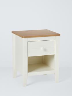 John Lewis Kids' Avery Bedside Table, Cream/Natural, 