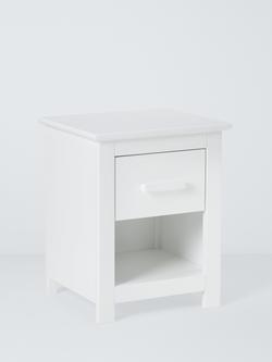 John Lewis Kids' Charlotte Bedside Table, White, 