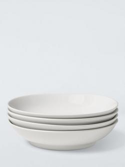 John Lewis Eat Porcelain Pasta Bowl, Set of 4, 20.5cm, White, White