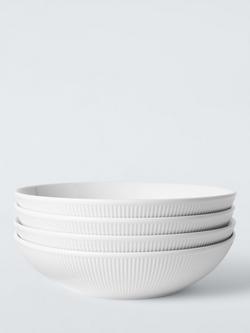 John Lewis Radial Porcelain Pasta Bowl, Set of 4, 22cm, White, White