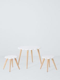 John Lewis Daisy Table and Chairs Set, White/Natural - view 2, White/Natural