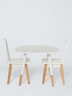 John Lewis Kids' Isla Table & Chairs Set, FSC-Certified (Rubber Wood), White/Natural - view 2, White/Natural