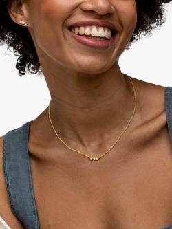 Dower & Hall Triple Freshwater Pearl Necklace, Gold - view 2, Gold