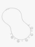Dower & Hall Freshwater Pearl & Hammered Disc Necklace