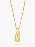 Dower & Hall Men's Lucky Teardrop Charm Necklace, Gold