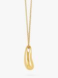 Dower & Hall Men's Lucky Teardrop Charm Necklace, Gold