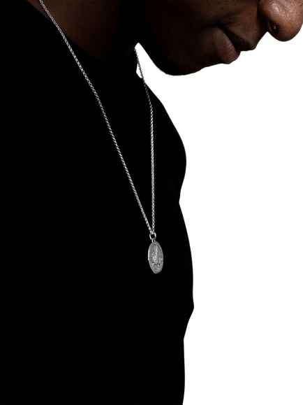 Dower & Hall Men's Pegasus Talisman Pendant Necklace - view 2, Silver