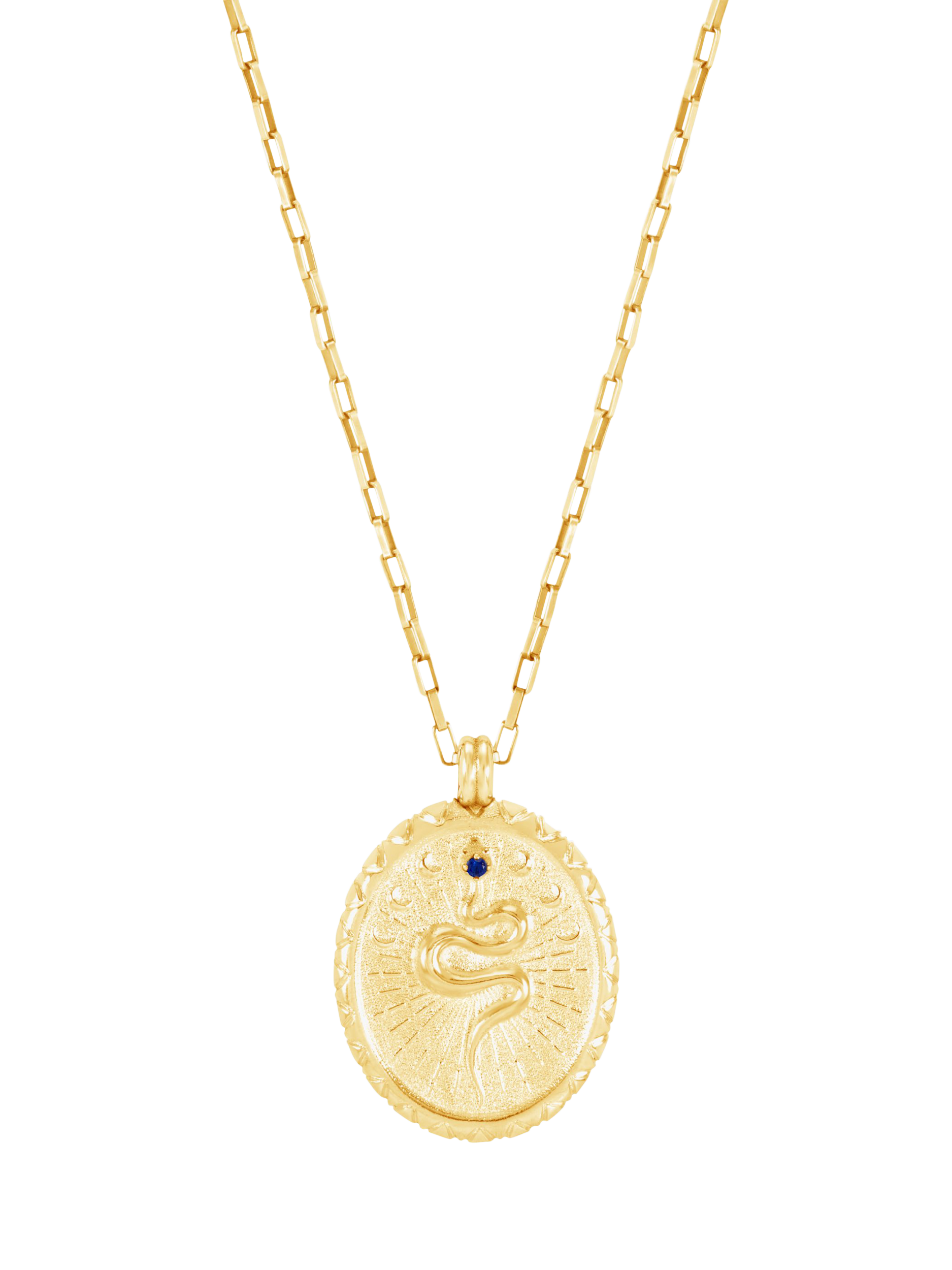 Product image 1 of 5, which shows Dower & Hall Men's Snake Talisman Pendant Necklace, Gold