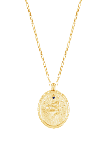 Dower & Hall Men's Snake Talisman Pendant Necklace, Gold
