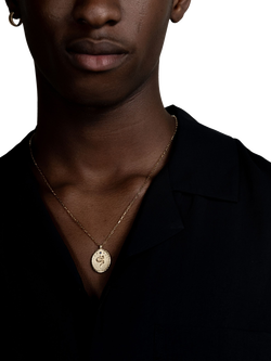 Dower & Hall Men's Snake Talisman Pendant Necklace - view 2, Gold