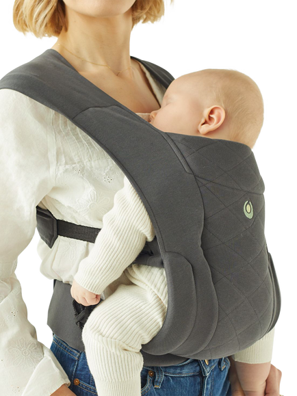 Gaia Baby Soft Newborn+ Organic Cotton Baby Carrier, Graphite, Graphite