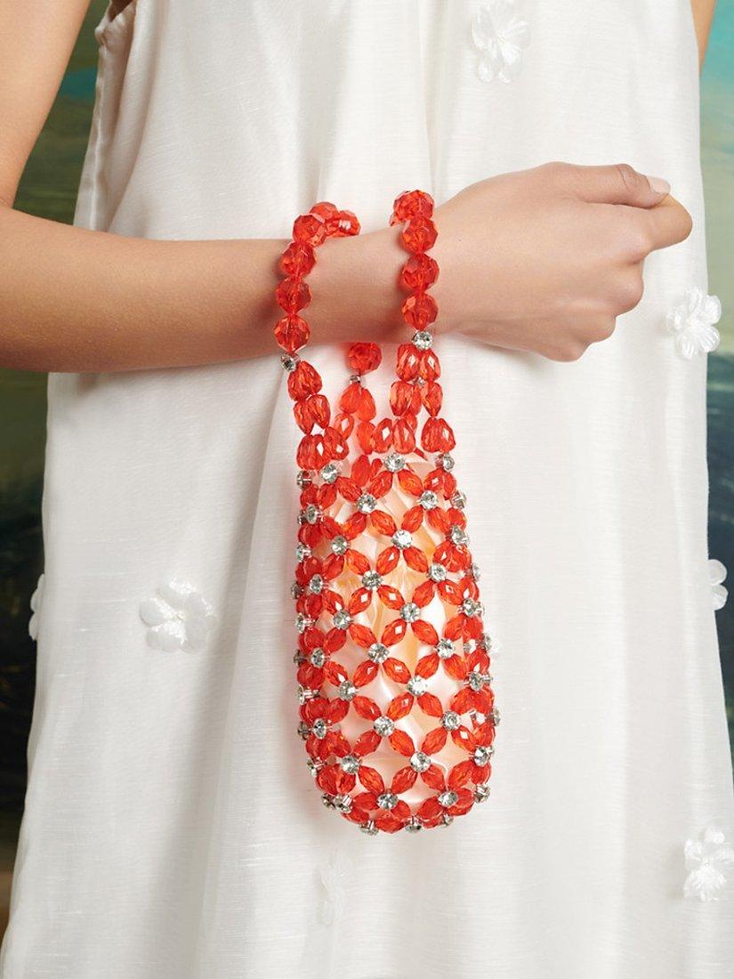 Sister Jane Cali Flower Beaded Mini Bag, Red