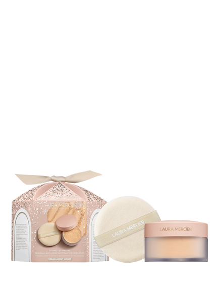 Laura Mercier Divinely Flawless Translucent Loose Setting Powder & Puff,  Honey, 29g, Honey