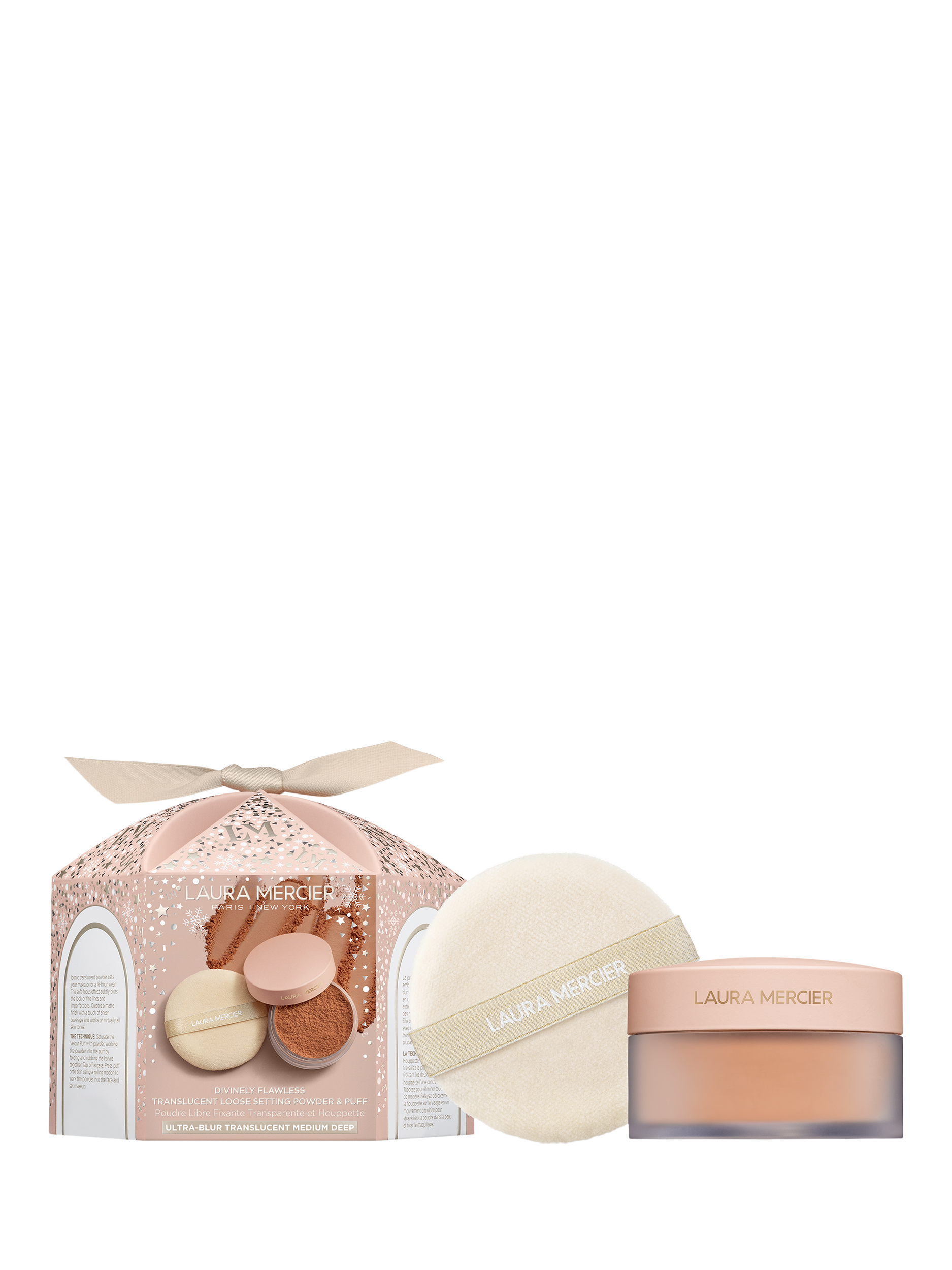 Laura Mercier	Divinely Flawless​ Ultra Blur Translucent Loose Setting Powder & Puff, Medium Deep, 20g