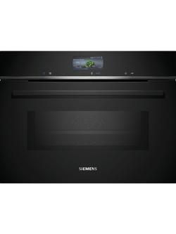 Siemens iQ700 CM776G1B1B Built-In Compact Oven with Microwave, Black, Black