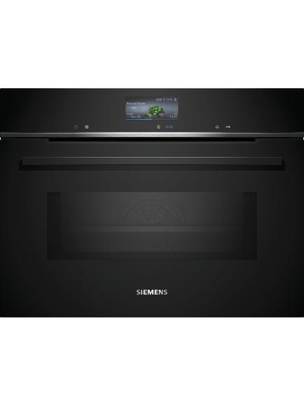 Siemens iQ700 CM776G1B1B Built-In Compact Oven with Microwave, Black, Black