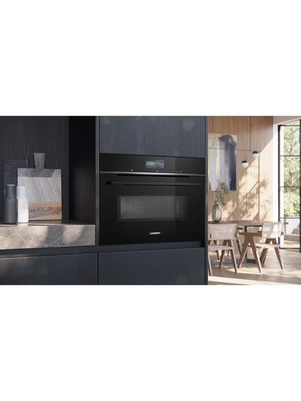 Siemens iQ700 CM776G1B1B Built-In Compact Oven with Microwave, Black - view 2, Black