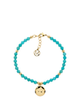 Melissa Odabash Disc Charm Turquoise Beaded Bracelet, Gold