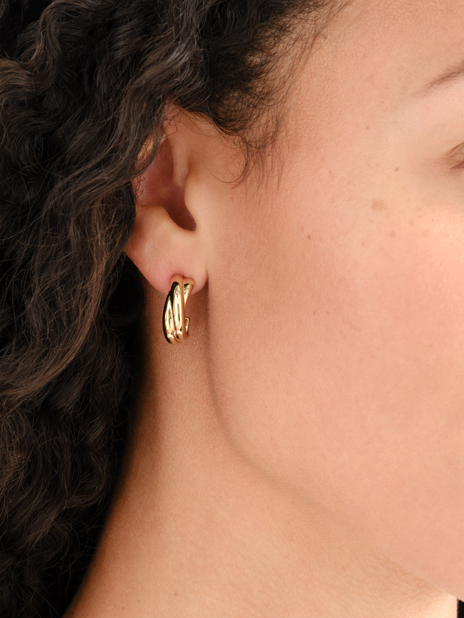 Melissa Odabash Gold Plated Twist Hoop Earrings, Gold