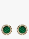 Melissa Odabash Malachite and Crystal Stud Earrings, Gold