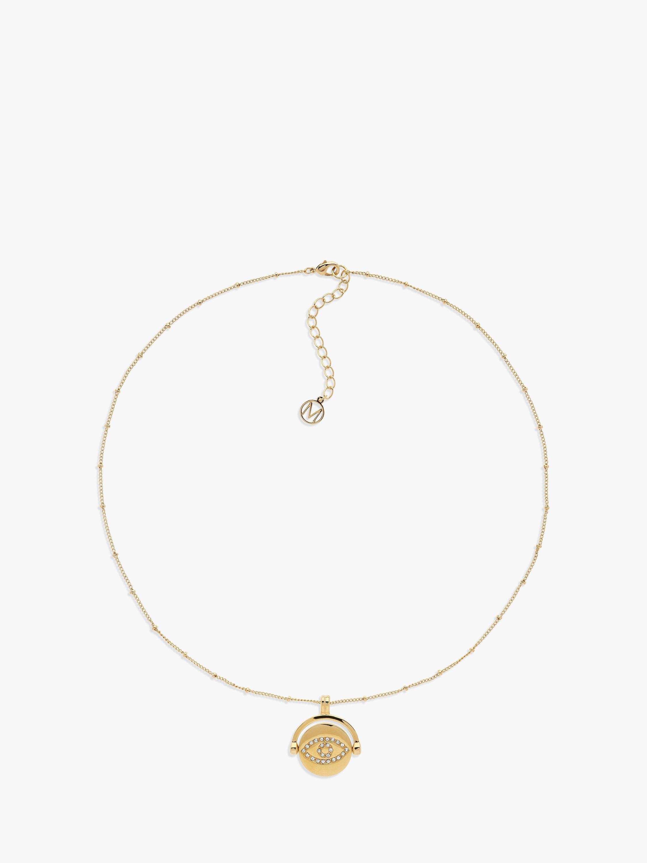 Product image 1 of 4, which shows Melissa Odabash Gold Plated Love Spinning Disc Necklace, Gold