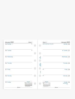 Filofax Pocket Week Per Page 2025 Personal Organiser Insert - view 2, Multi