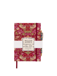 William Morris At Home A5 Strawberry Thief Notebook & Pen Set, Red