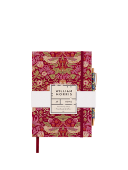 William Morris At Home A5 Strawberry Thief Notebook & Pen Set, Red - view 2, Red