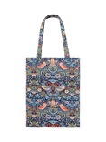 William Morris At Home Strawberry Thief Cotton Tote Bag, Blue