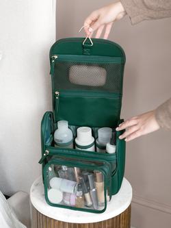 Stackers Large Hanging Travel Wash Bag - view 2, Forest Green