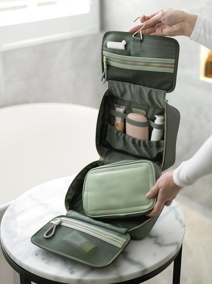 Stackers Hanging Wash Bag, Khaki - view 2, Khaki