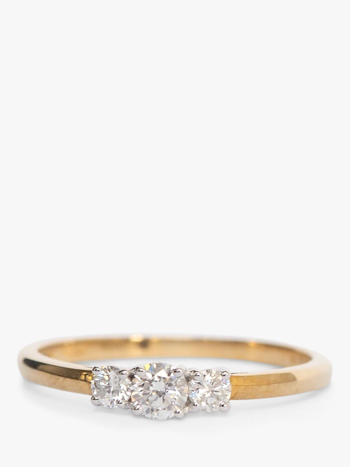 L & T Heirlooms Pre-Loved 9ct Yellow Gold Triple Diamond Ring