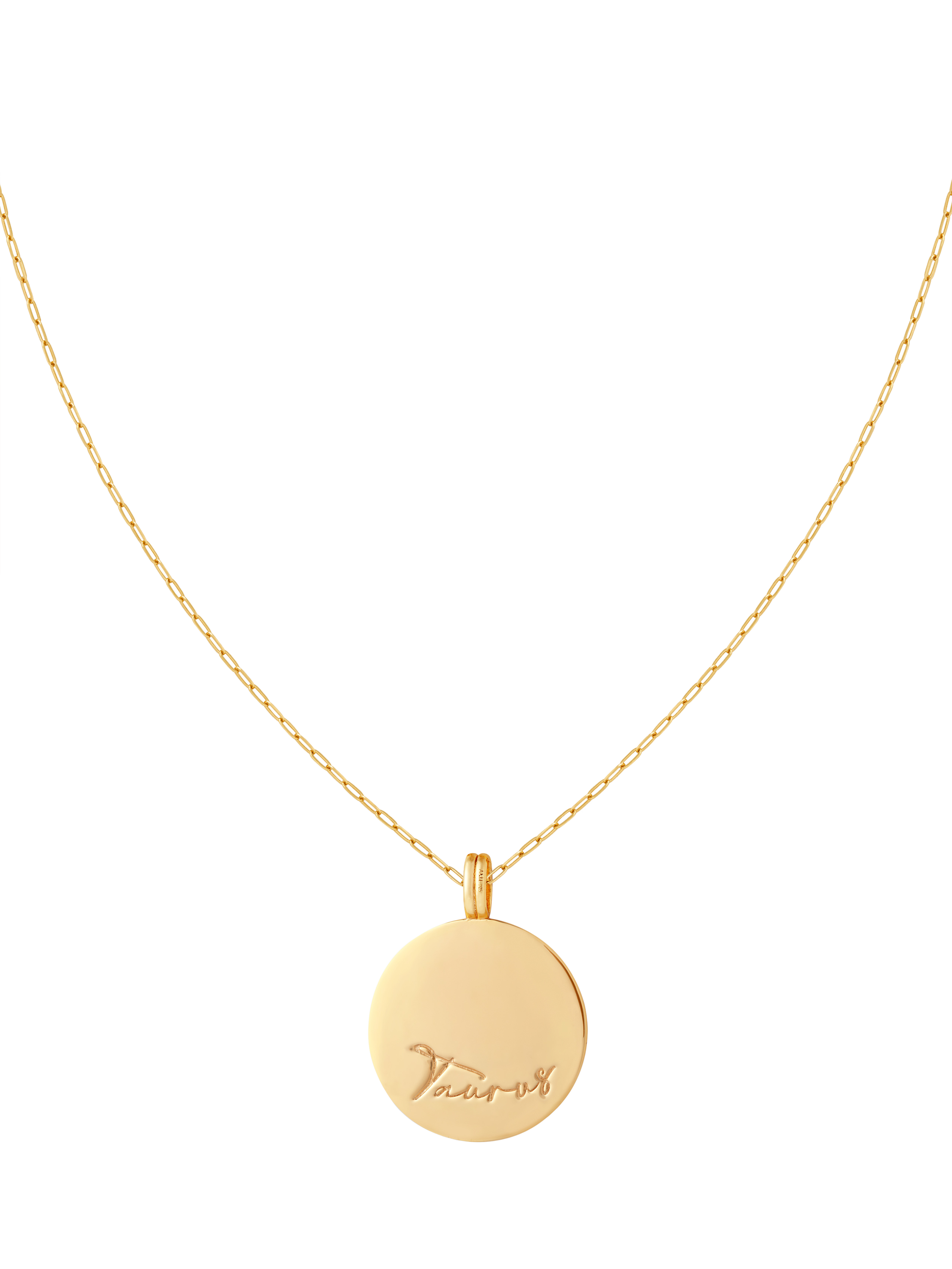Product image 2 of 4, which shows Astrid & Miyu Bold Zodiac Pendant Necklace, Gold, Taurus
